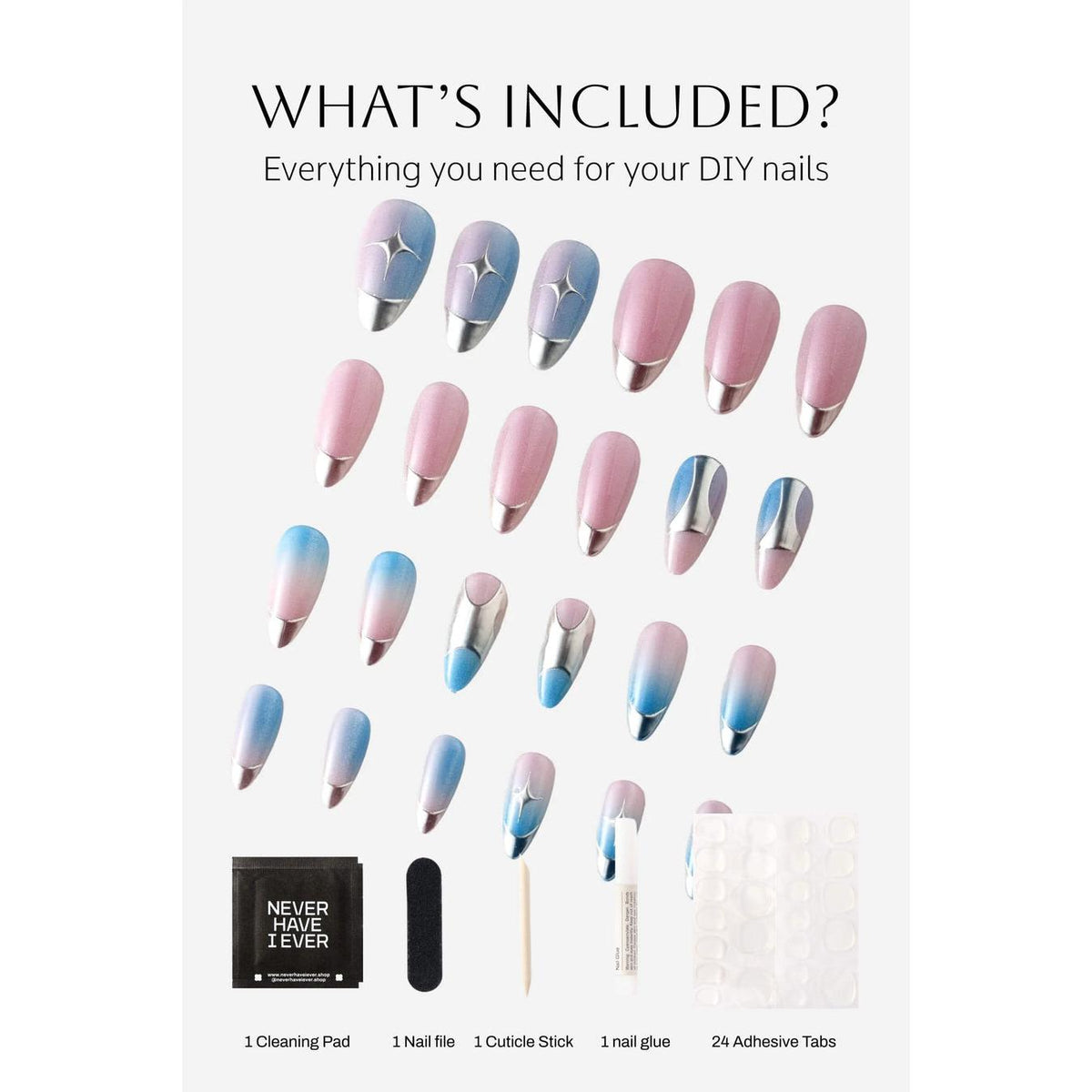 Titanium Jelly Gradient Press-On Nails | Pink Lavender Blue-Never Have I Ever-The Bullish Store
