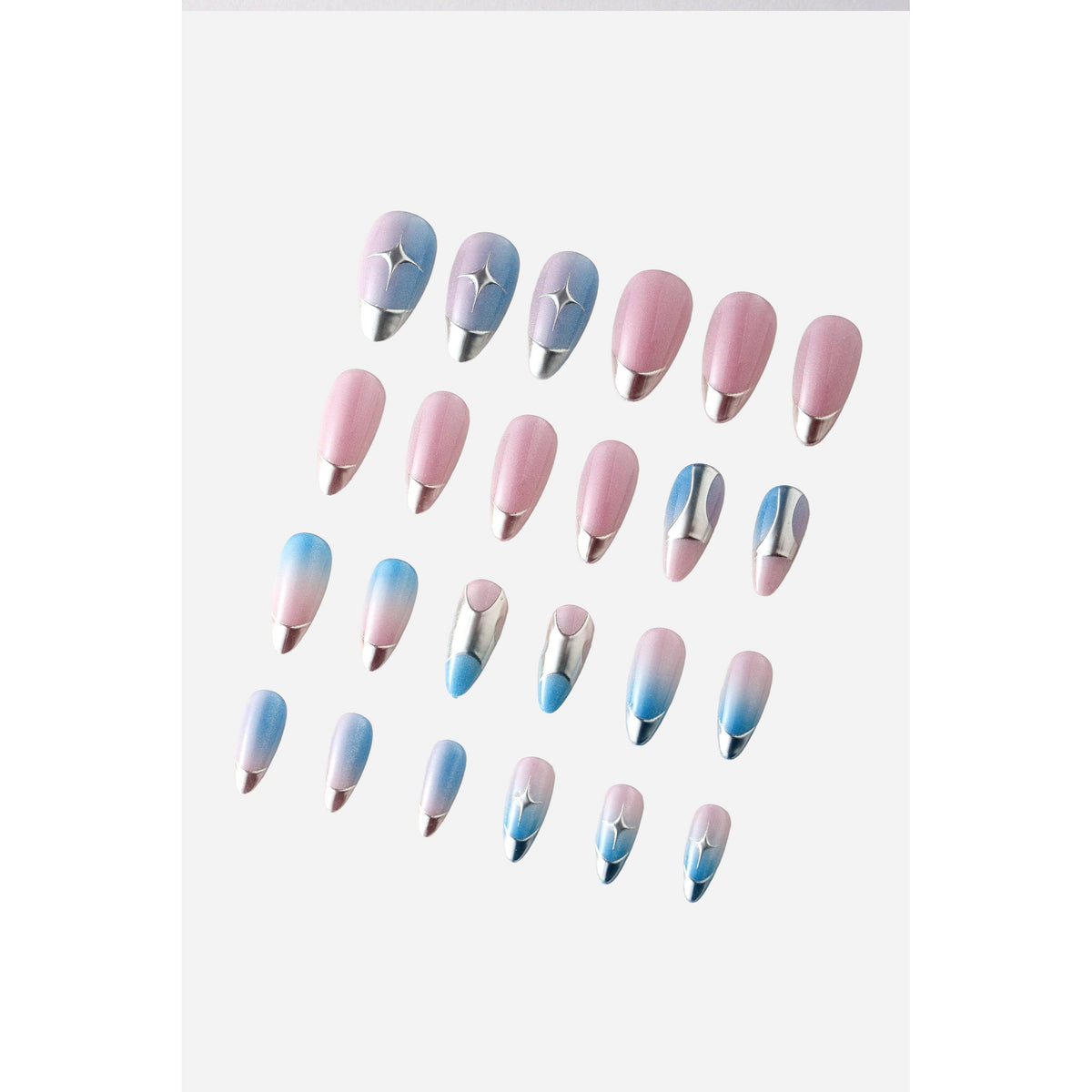 Titanium Jelly Gradient Press-On Nails | Pink Lavender Blue-Never Have I Ever-The Bullish Store