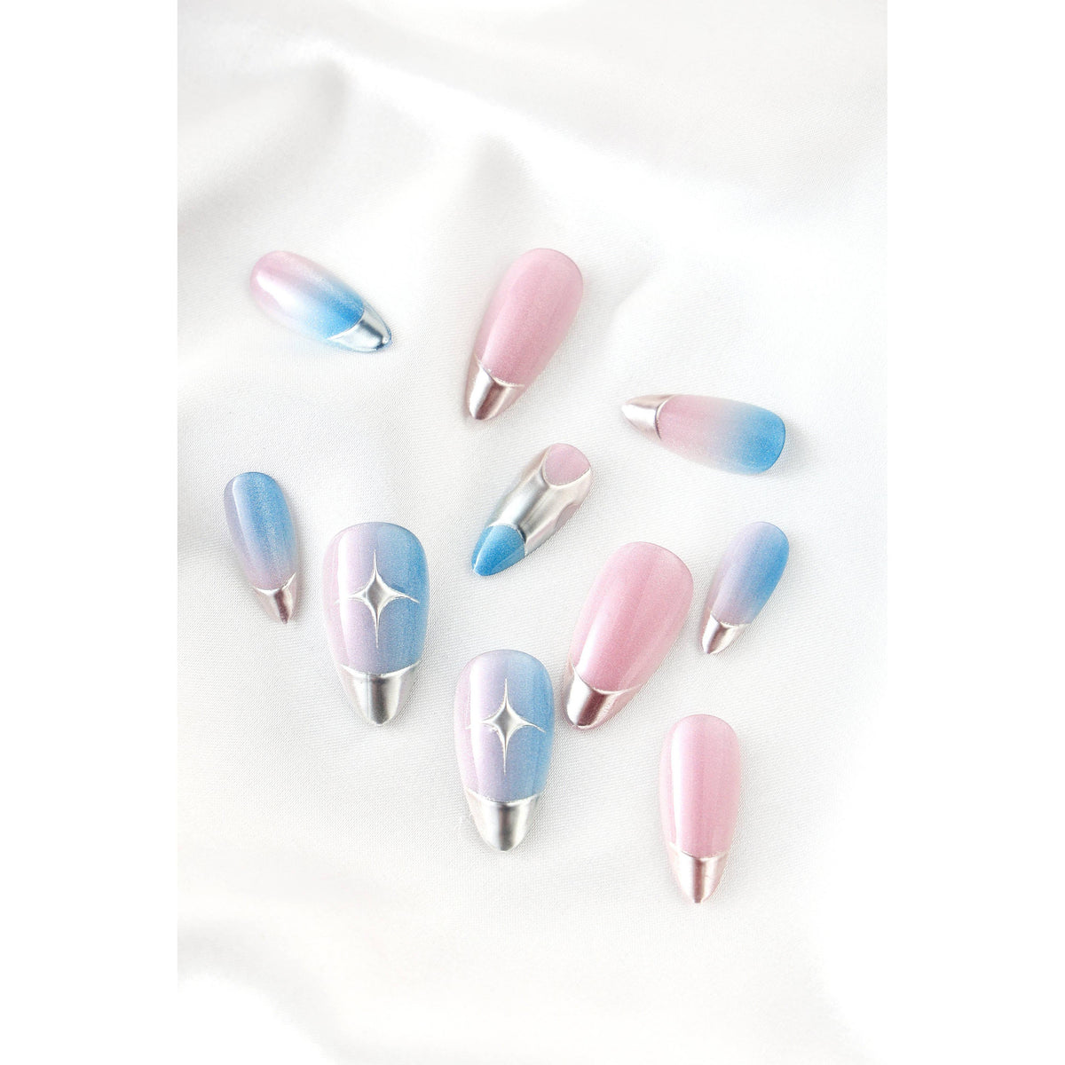 Titanium Jelly Gradient Press-On Nails | Pink Lavender Blue-Never Have I Ever-The Bullish Store