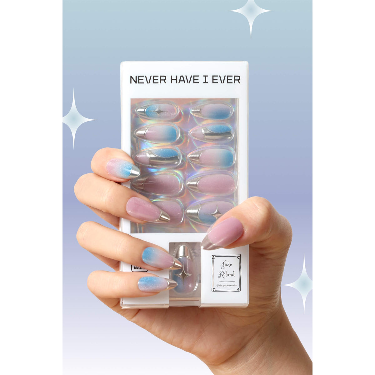 Titanium Jelly Gradient Press-On Nails | Pink Lavender Blue-Never Have I Ever-The Bullish Store