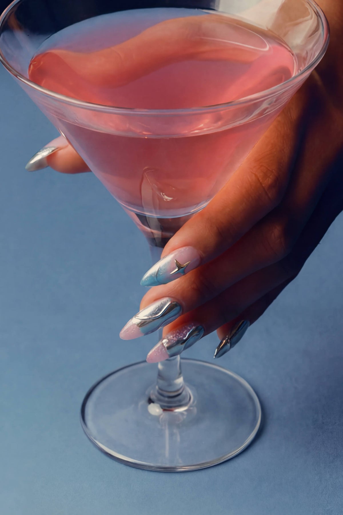 Titanium Jelly Gradient Press-On Nails | Pink Lavender Blue
