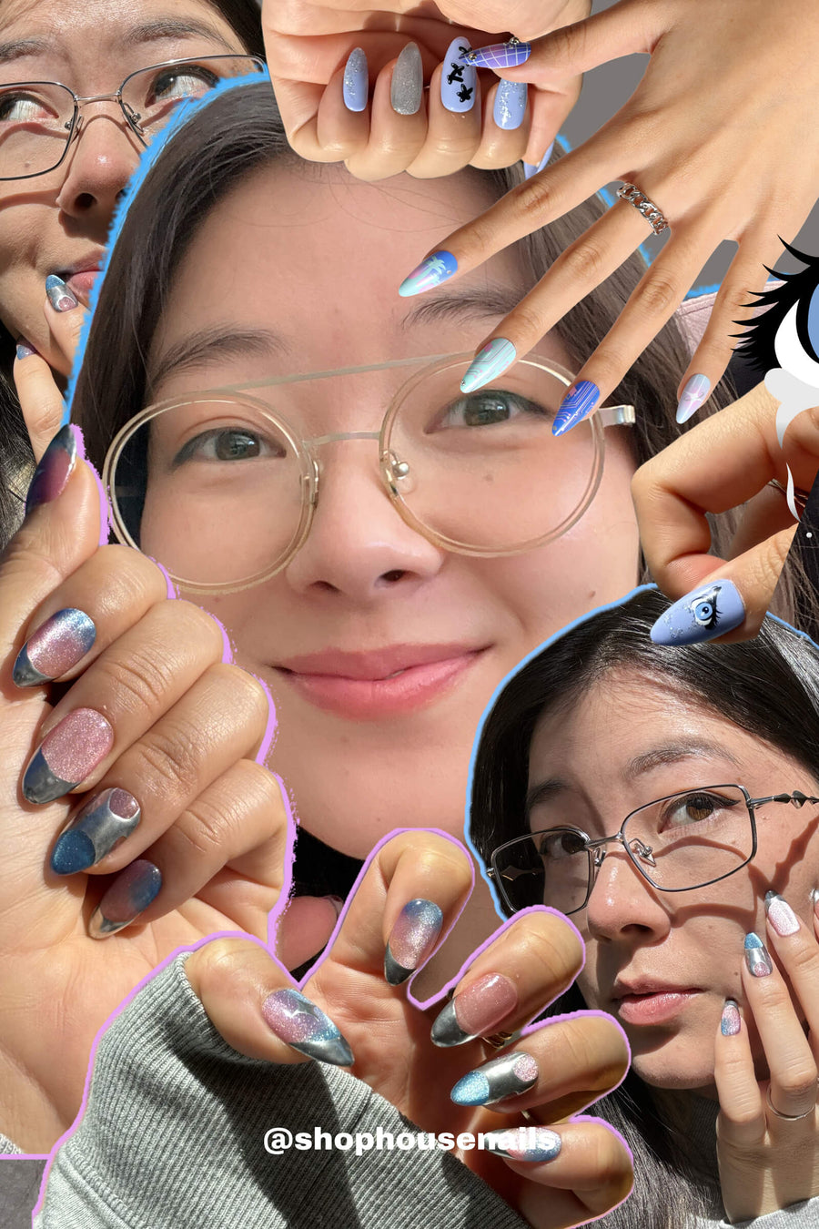 Titanium Jelly Gradient Press-On Nails | Pink Lavender Blue