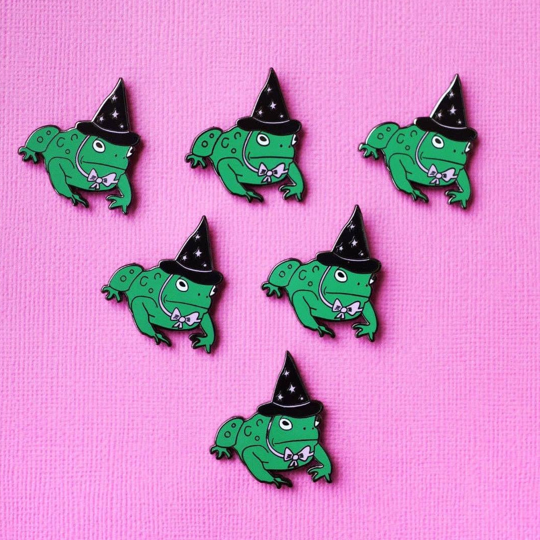 Toad Witch Enamel Pin | Spooky Cute Frog Lapel Pin