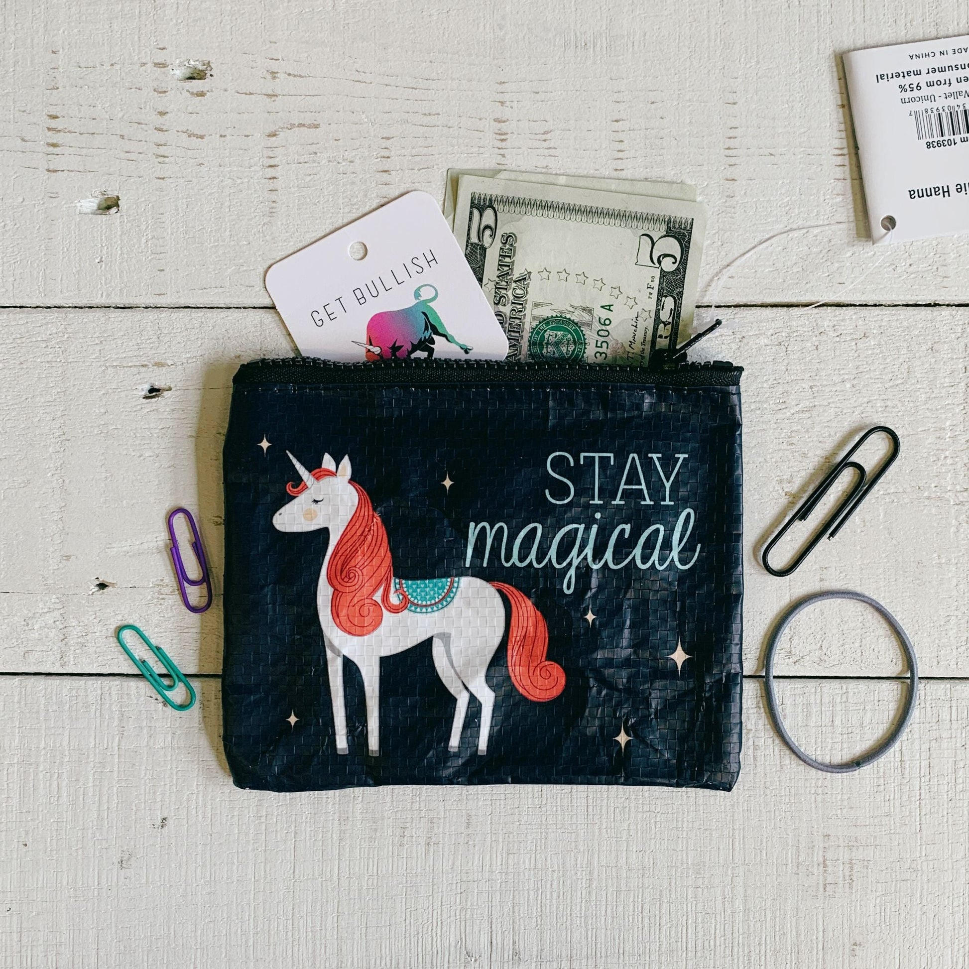 Today I Choose to Be a Unicorn Recycled Material Zipper Wallet/Purse
