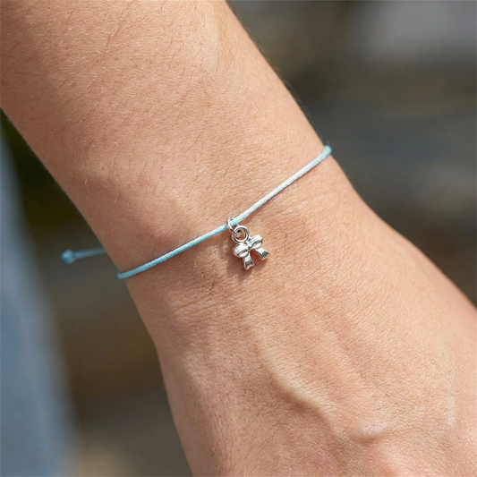 Today's Your Day! Birthday Bracelet on a Gift Card | Silver Ribbon Bow Charm Jewelry
