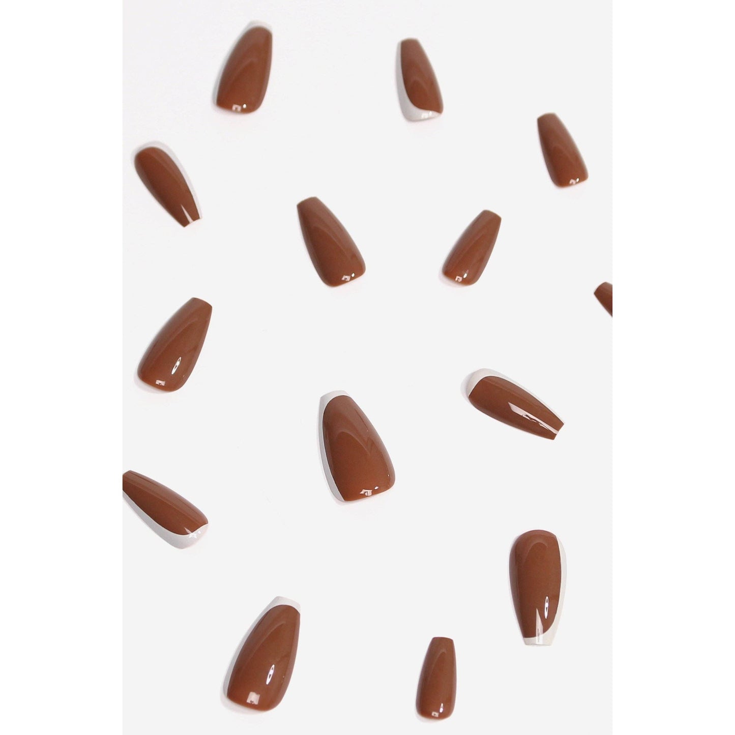 Toffee Nut Press-On Nails | Warm Brown Glossy, Reusable & Non-Toxic