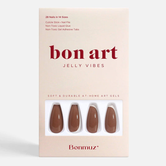 Toffee Nut Press-On Nails | Warm Brown Glossy, Reusable & Non-Toxic