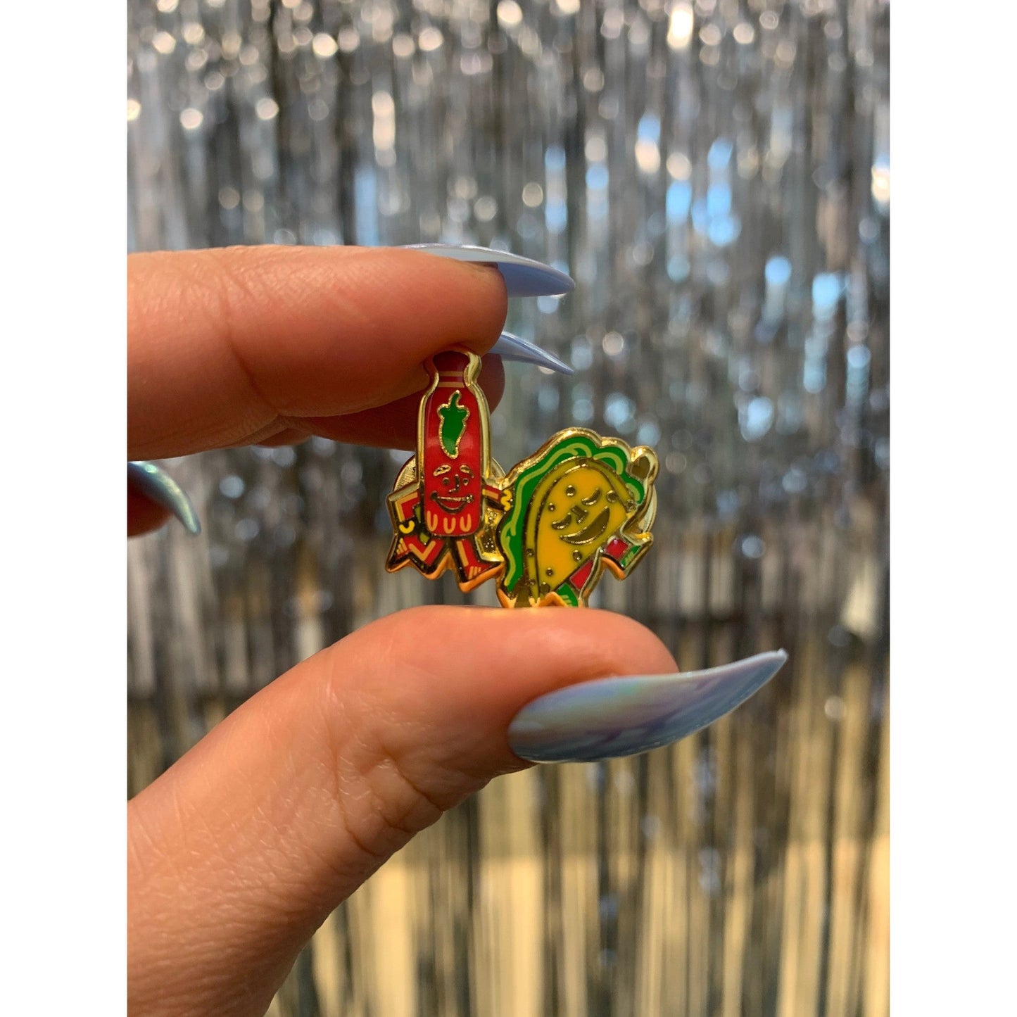 Together Like Tacos & Hot Sauce Enamel Pin