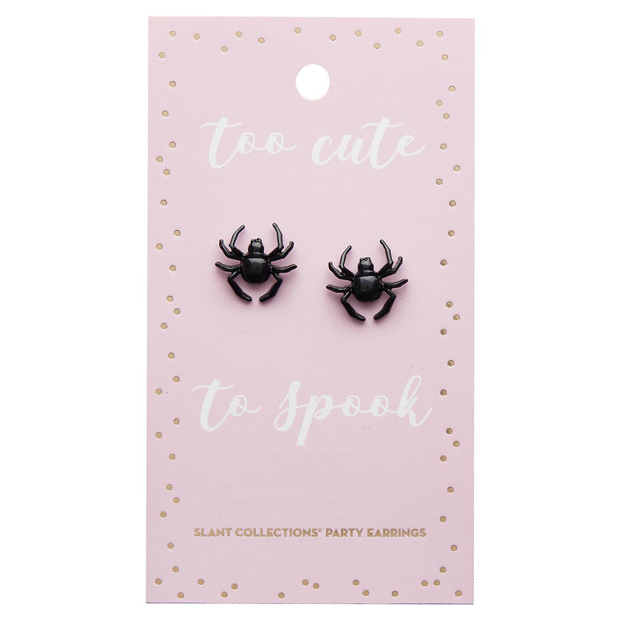 Too Cute to Spook Spider Earrings | Black Studs for Halloween, Spooky, Goth