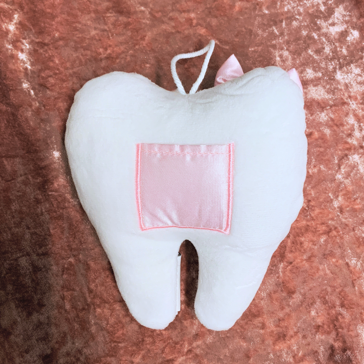 Tooth Fairy Pillow in Pink | Baby Tooth-Shaped Plush Toy