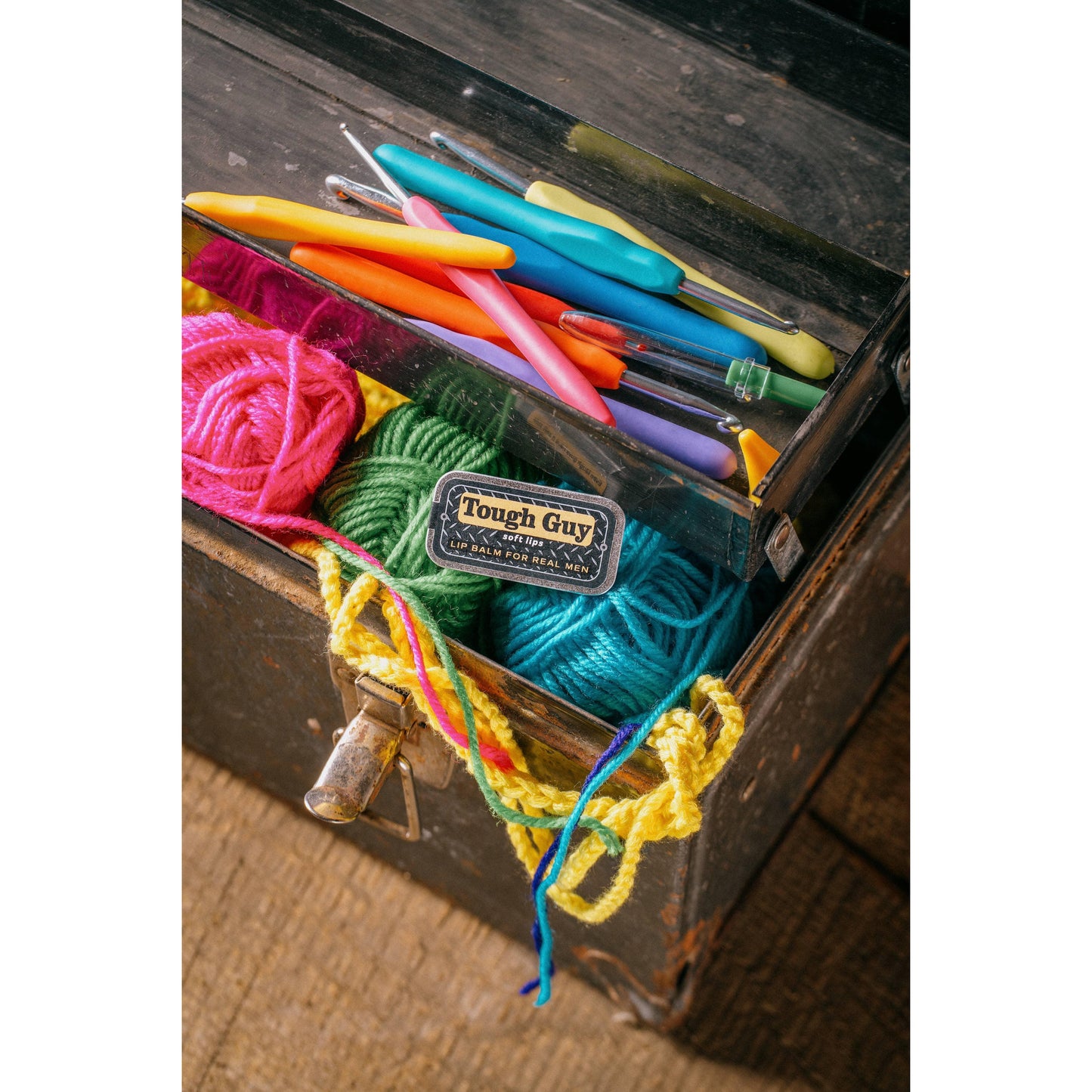 Tough Guy Lip Balm in Funny Old School Tin | Mint Flavor Lip Moisturizer