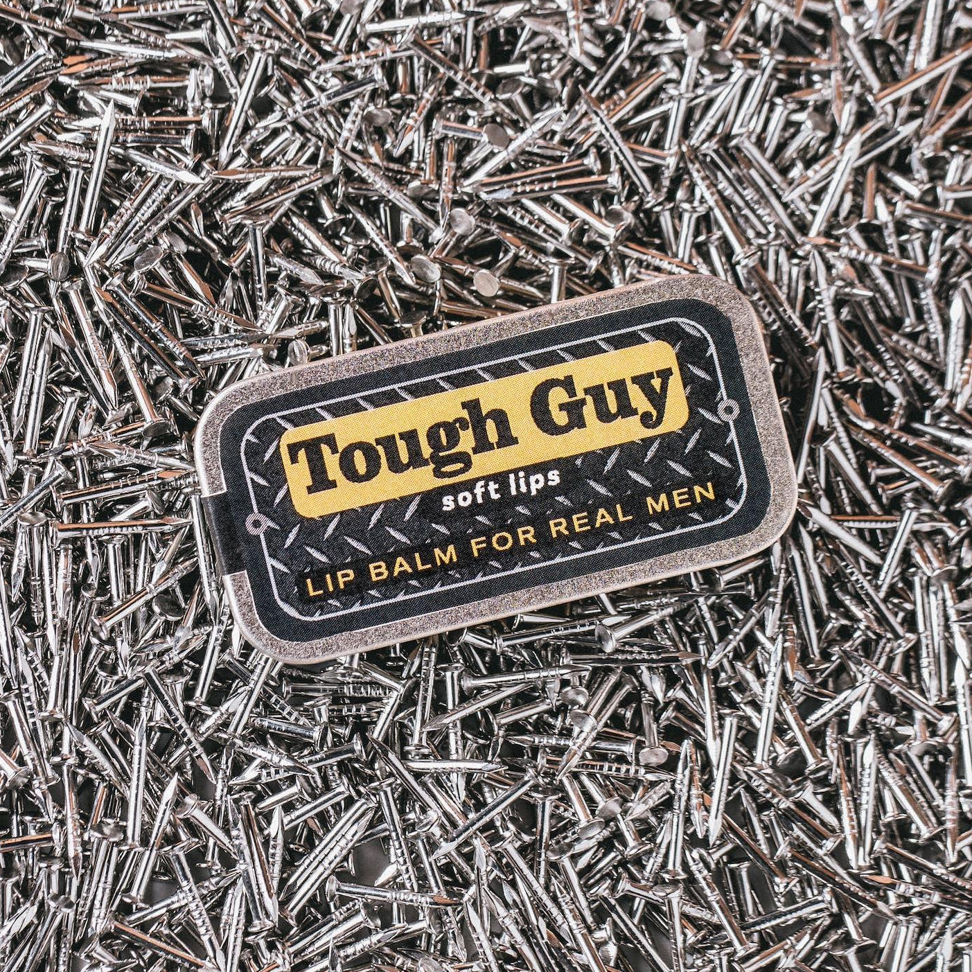 Tough Guy Lip Balm in Funny Old School Tin | Mint Flavor Lip Moisturizer
