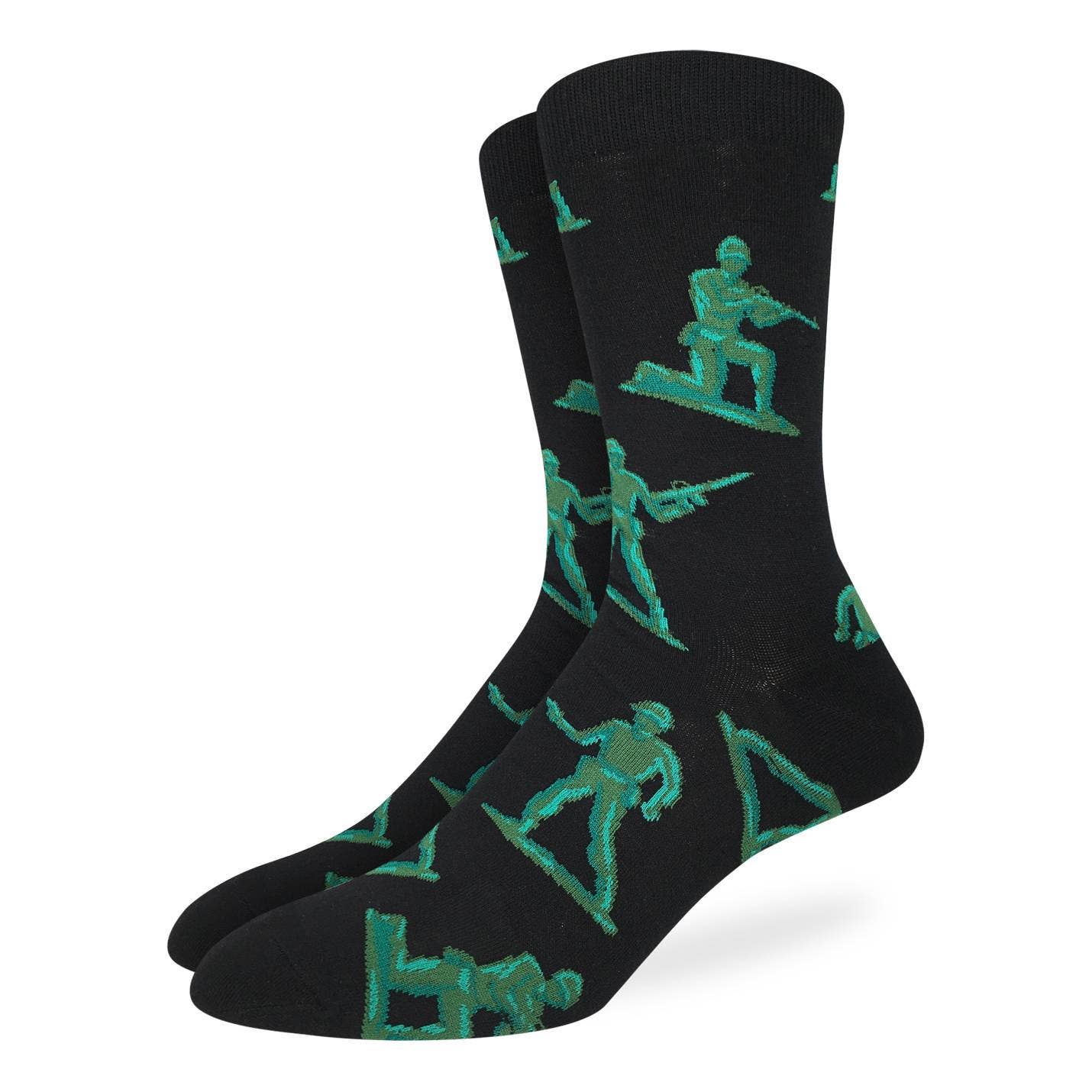 Toy Soldiers Men’s Crew Socks | Novelty Black Socks
