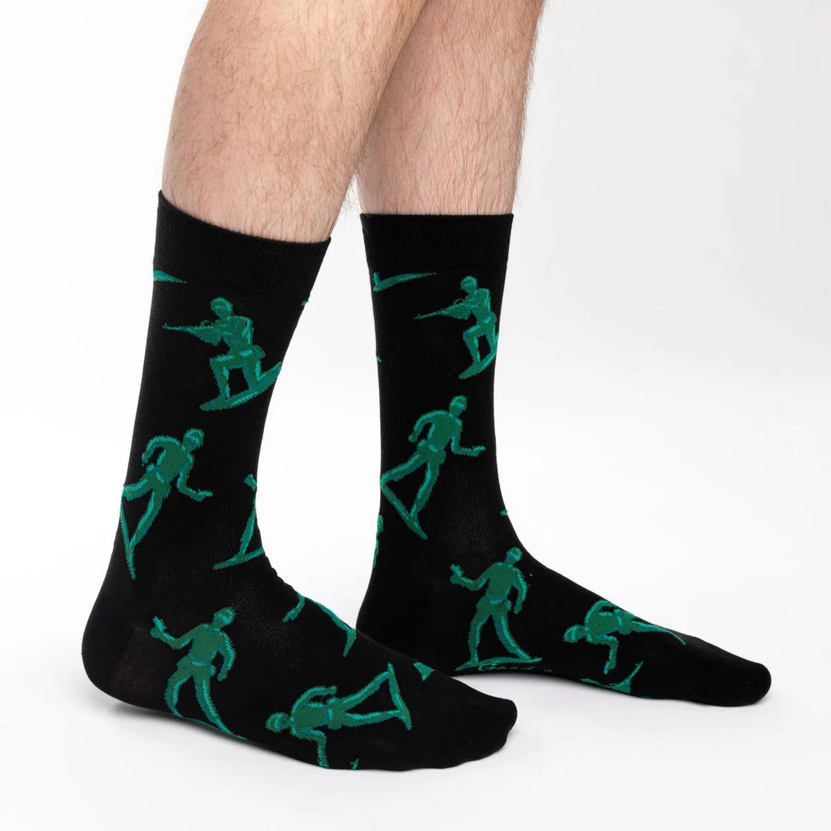 Toy Soldiers Men’s Crew Socks | Novelty Black Socks