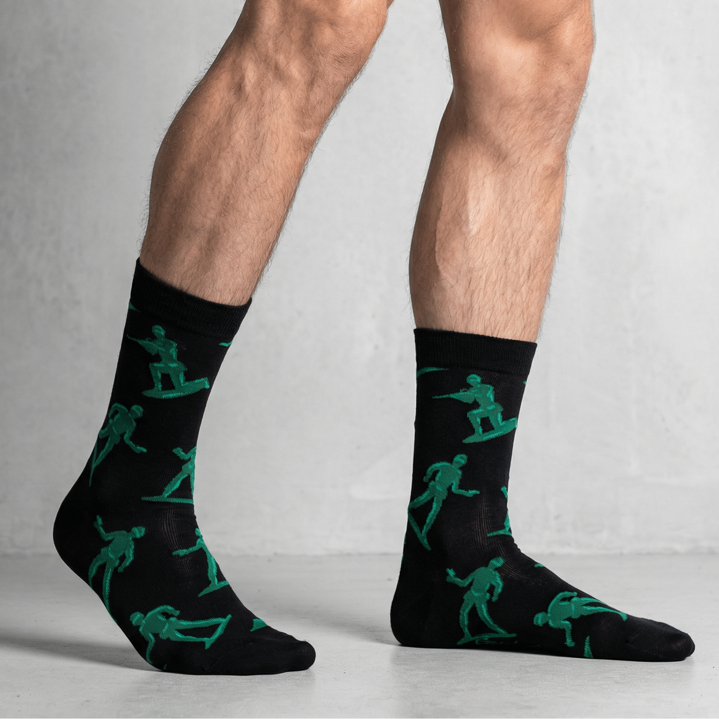 Toy Soldiers Men’s Crew Socks | Novelty Black Socks