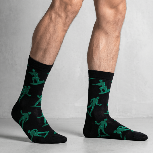 Toy Soldiers Men’s Crew Socks | Novelty Black Socks