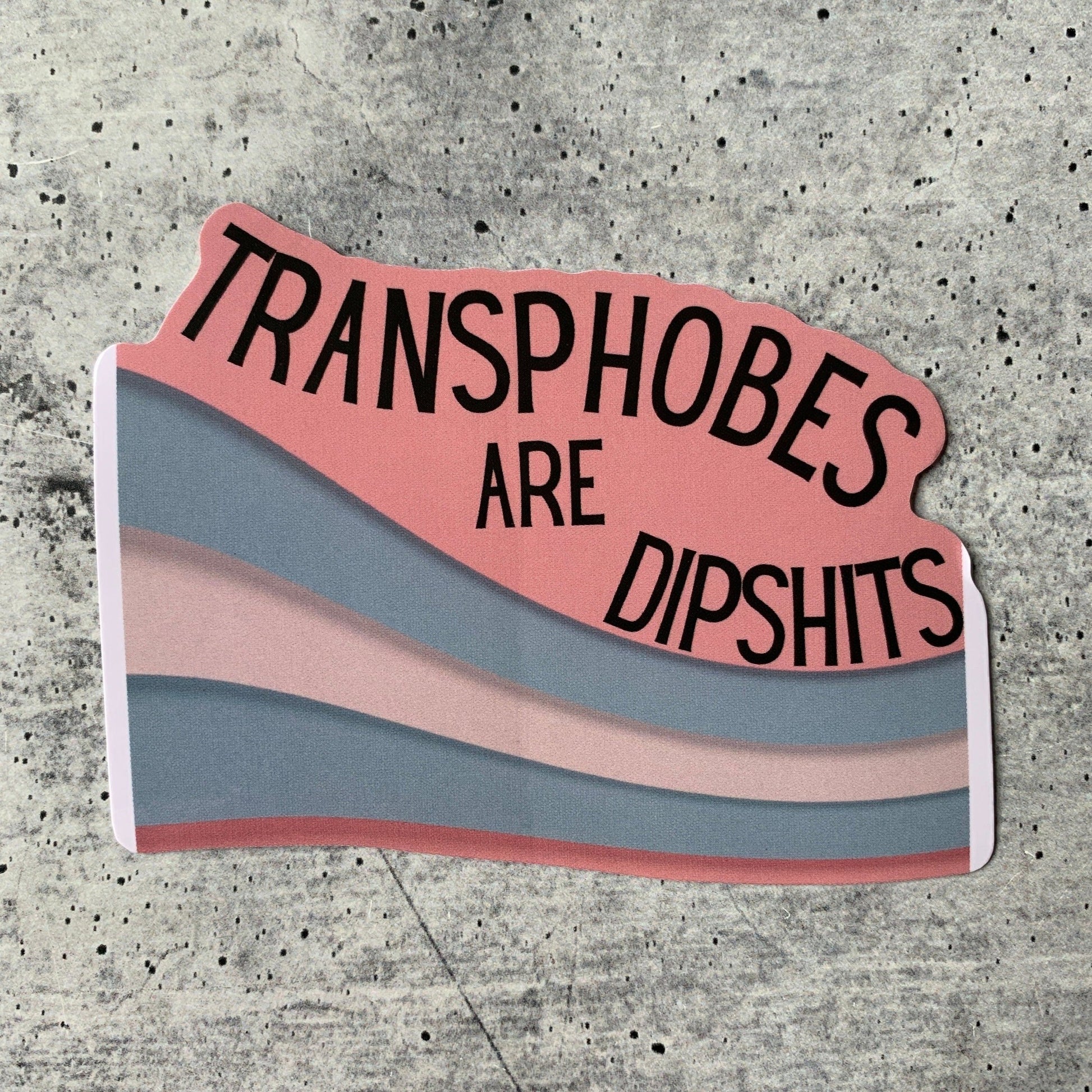 Transphobes Are Dipshits Die Cut Vinyl Sticker