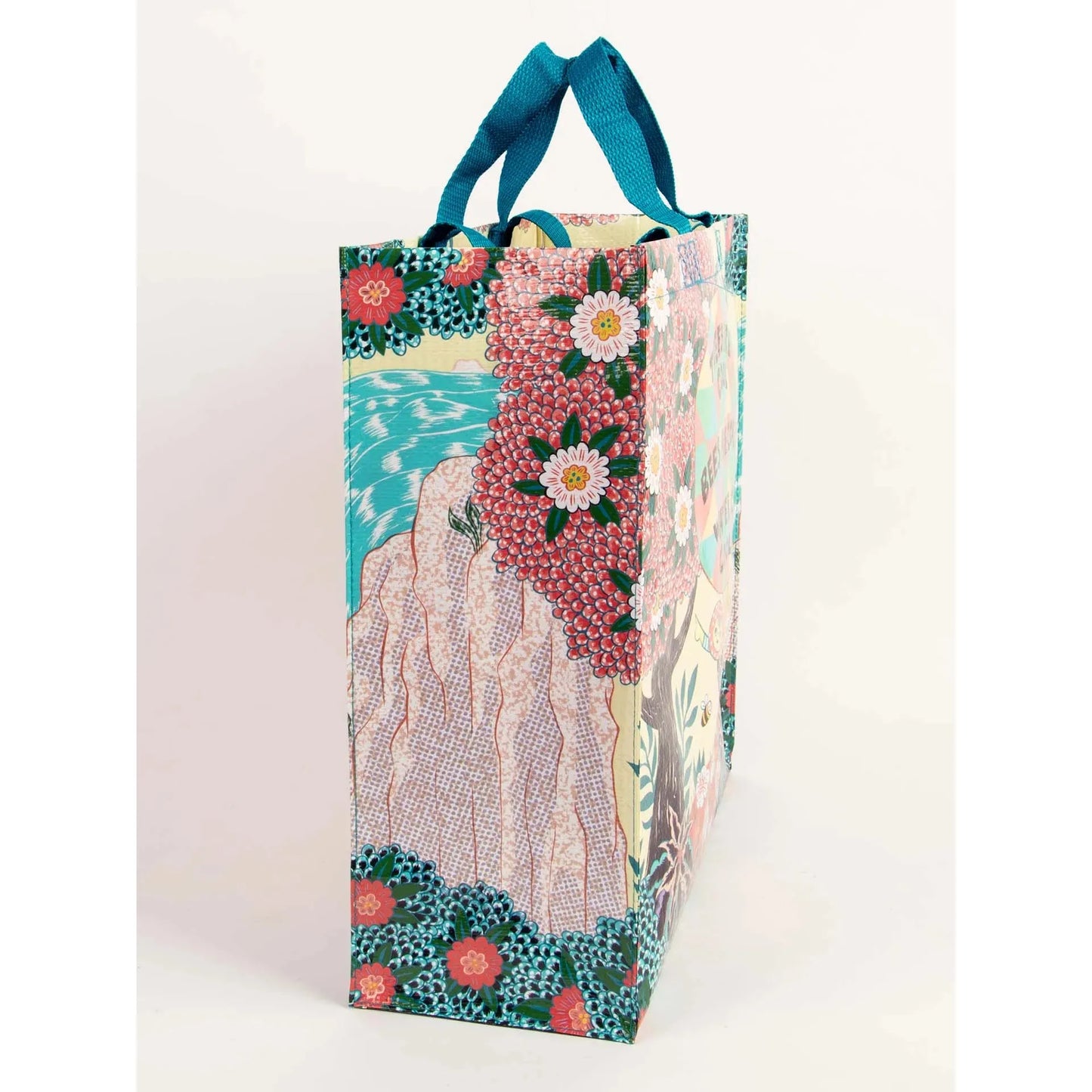 Trees Are Cool. Bees Are Cool. Water Is Cool. Shopper Tote Bag | Post Consumer Material Shopping Bag | 16" x 15" | BlueQ at GetBullish