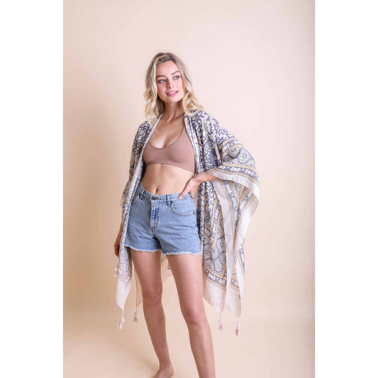 Trendy Tapestry Tassel Kimono – Touch of Morocco Style | Outdoor Swimwear Cover-up