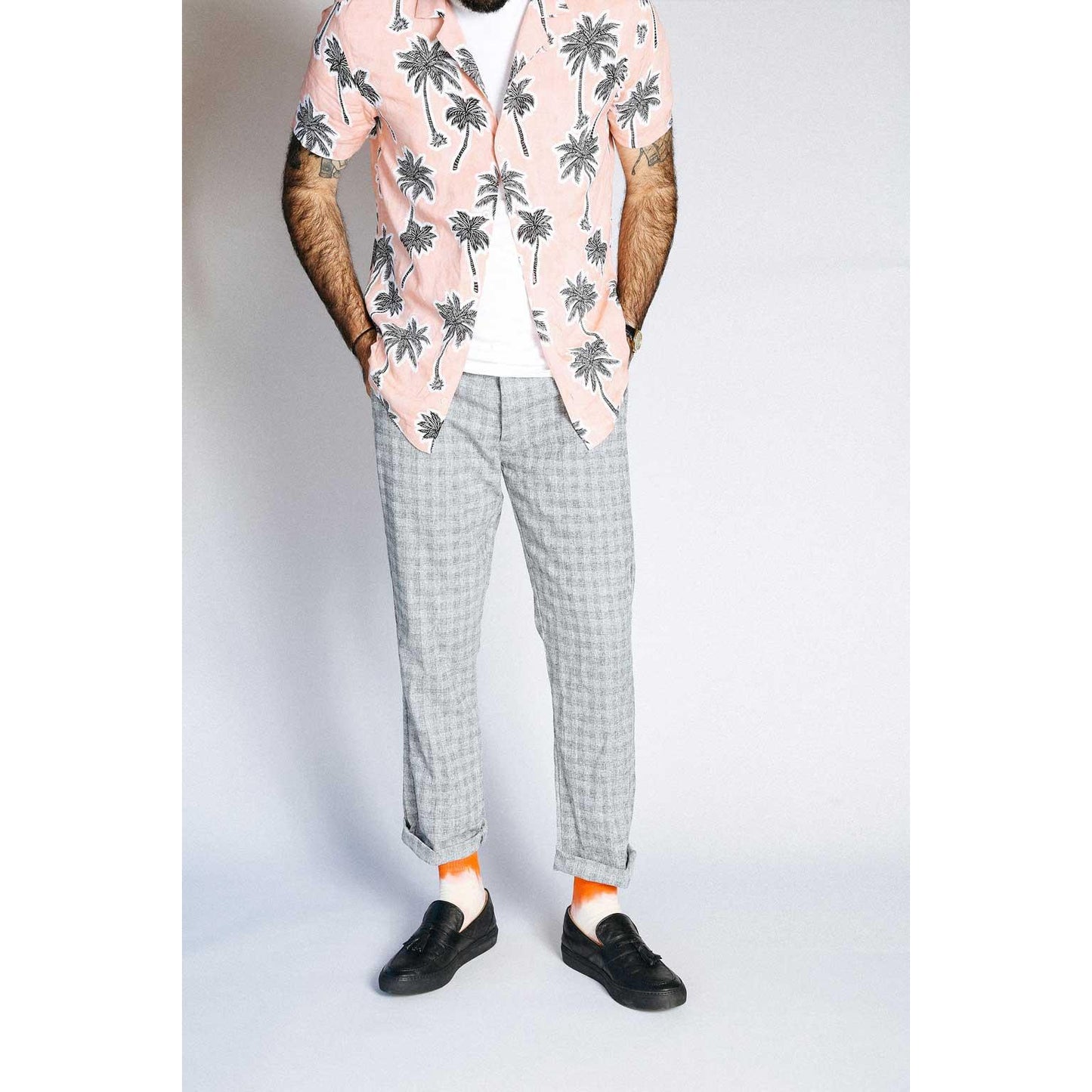 Trippy Crew Socks in Caramel and Cloudy Tie Dye | Seamless Toe Men 9 to 12