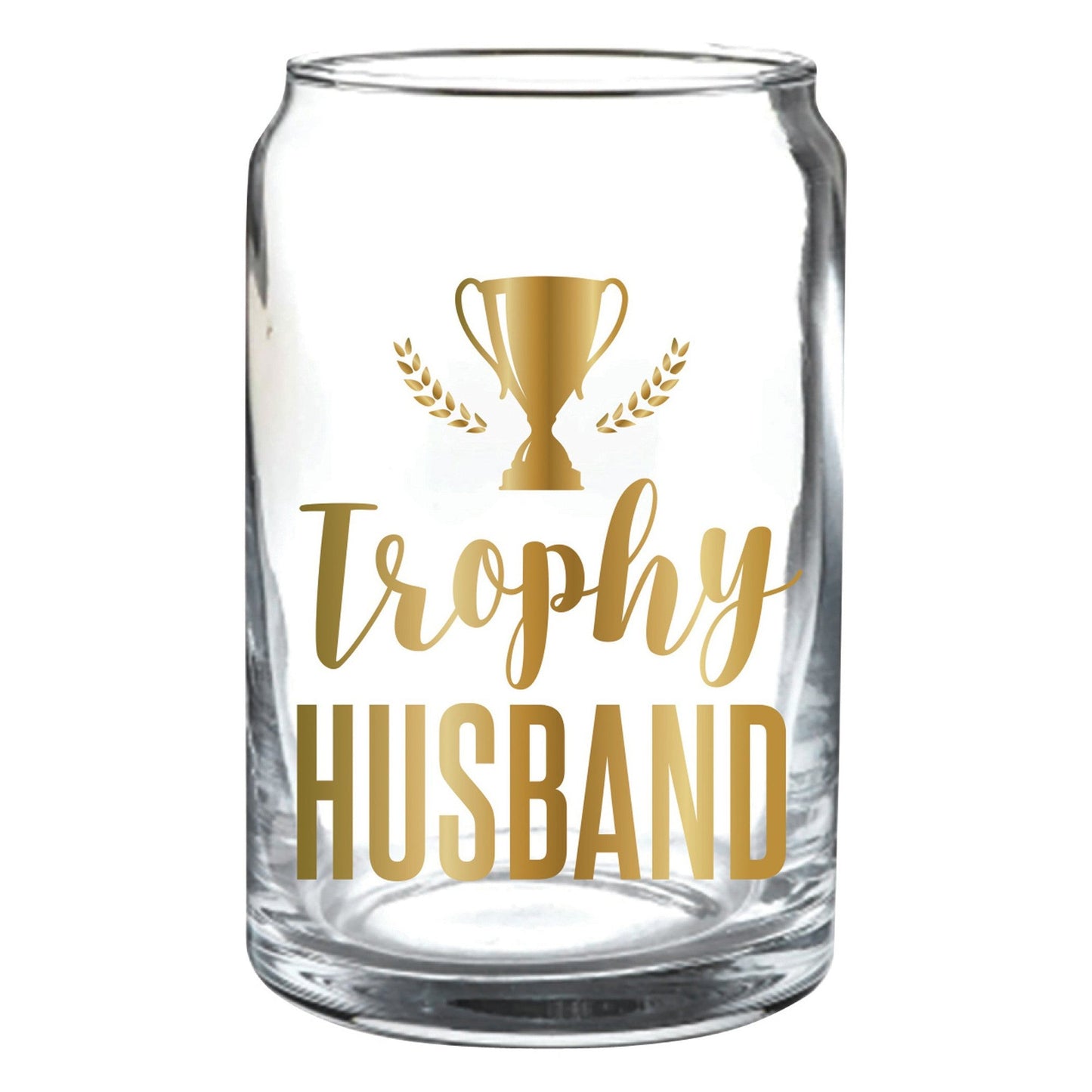 Trophy Husband Beer Glass with Gold Lettering | 15 oz.