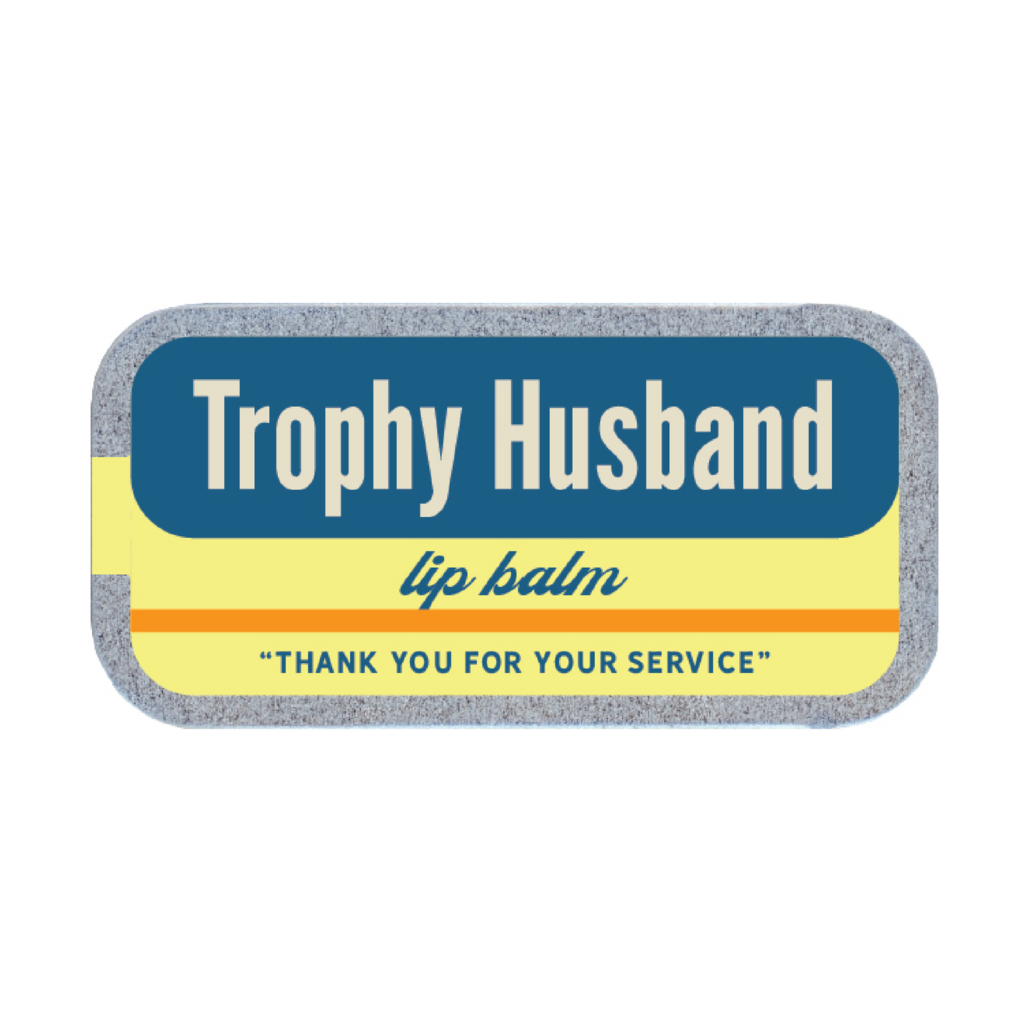 Trophy Husband Lip Balm in Old School Tin |  Funny Blue Raspberry Lip Moisturizer