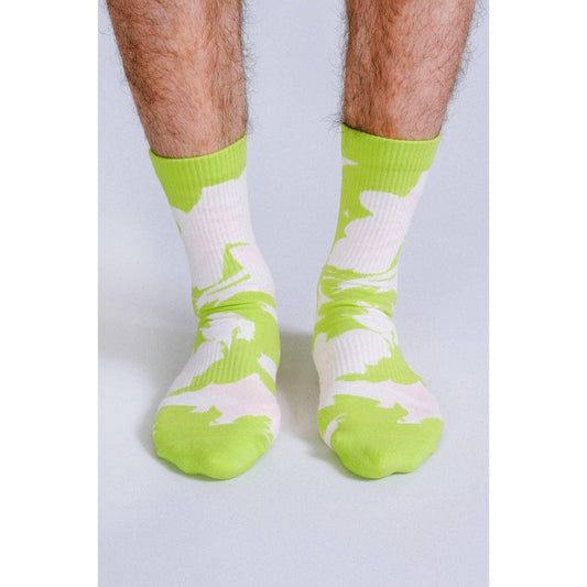 Tropics Crew Socks Neon | Tropical Pattern Socks Men 9 to 12