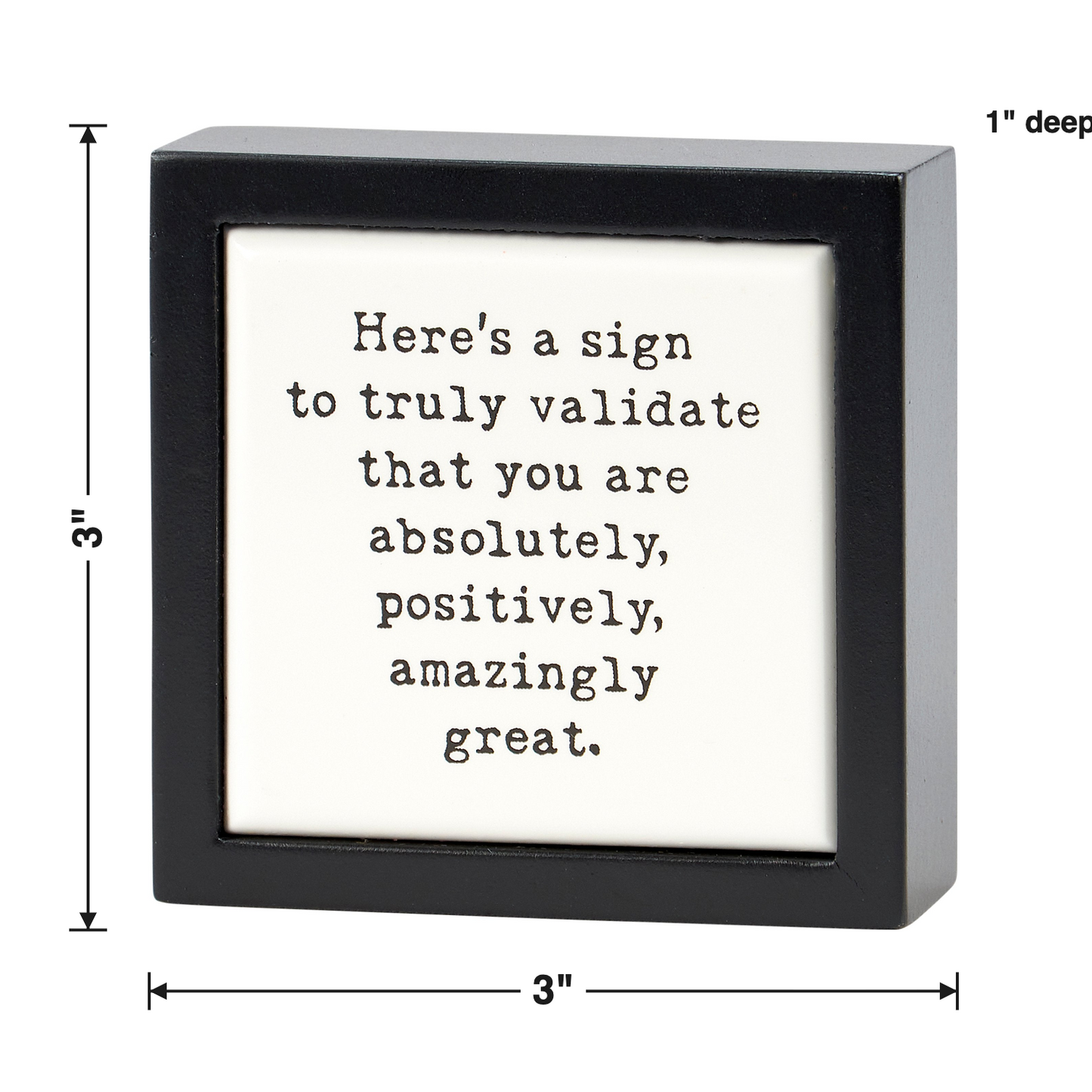 Truly Amazing Box Sign Mini size chart