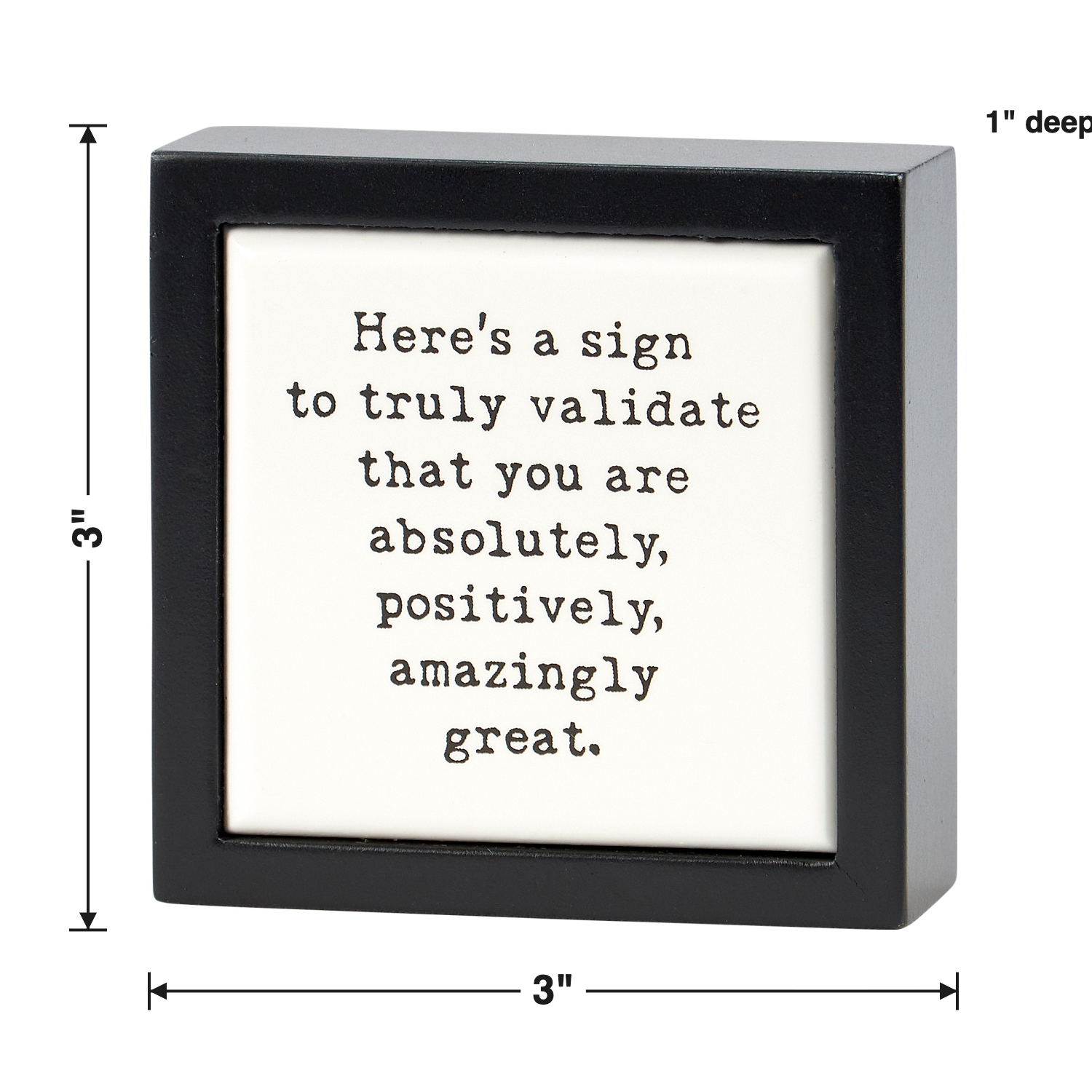 Truly Amazing Box Sign Mini size chart