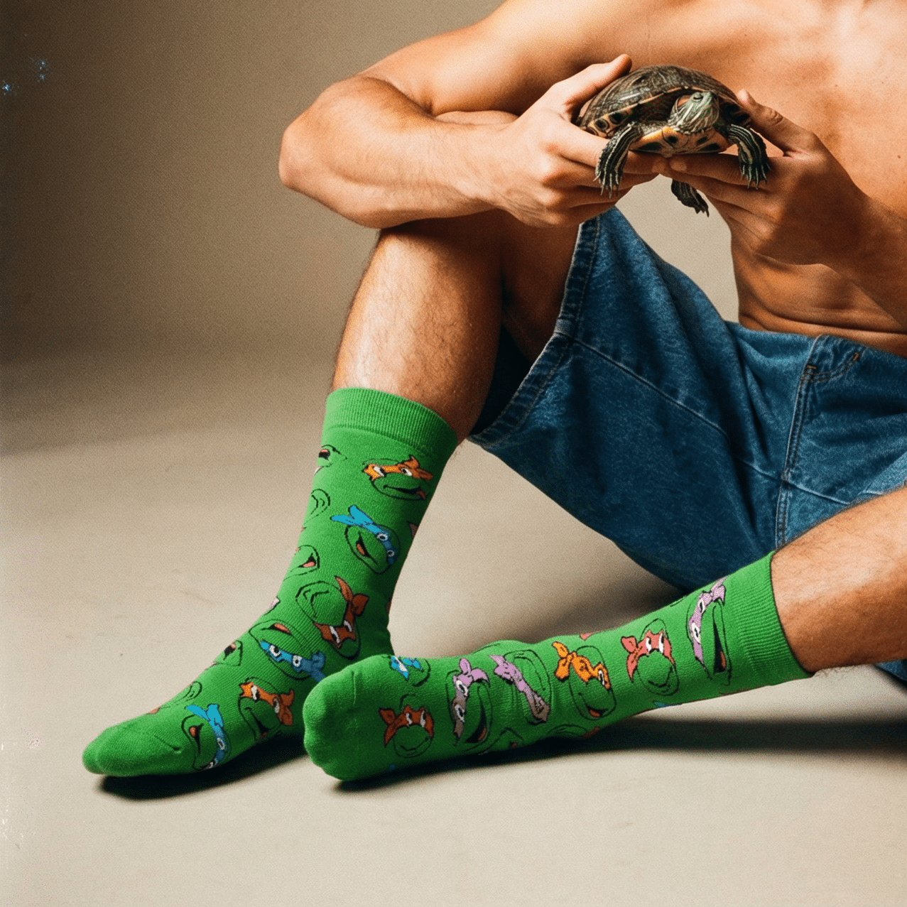 Turtle Games Men’s Crew Socks | Teenage Mutant Ninja Turtles Inspired Socks