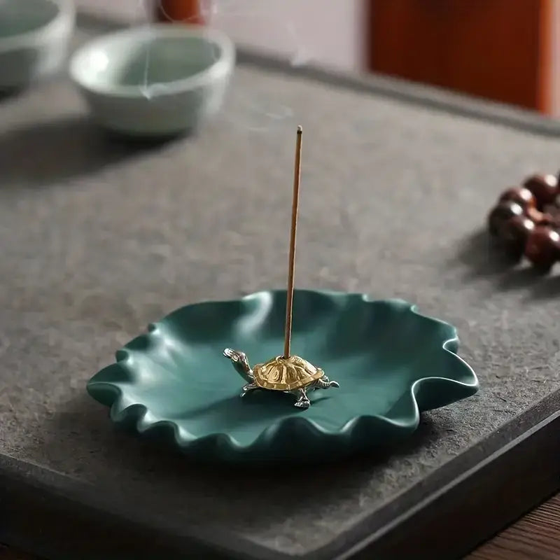 Turtle Mini Incense Holder Gold | Decorative Incense Stick Burner