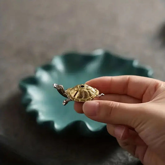 Turtle Mini Incense Holder Gold | Decorative Incense Stick Burner