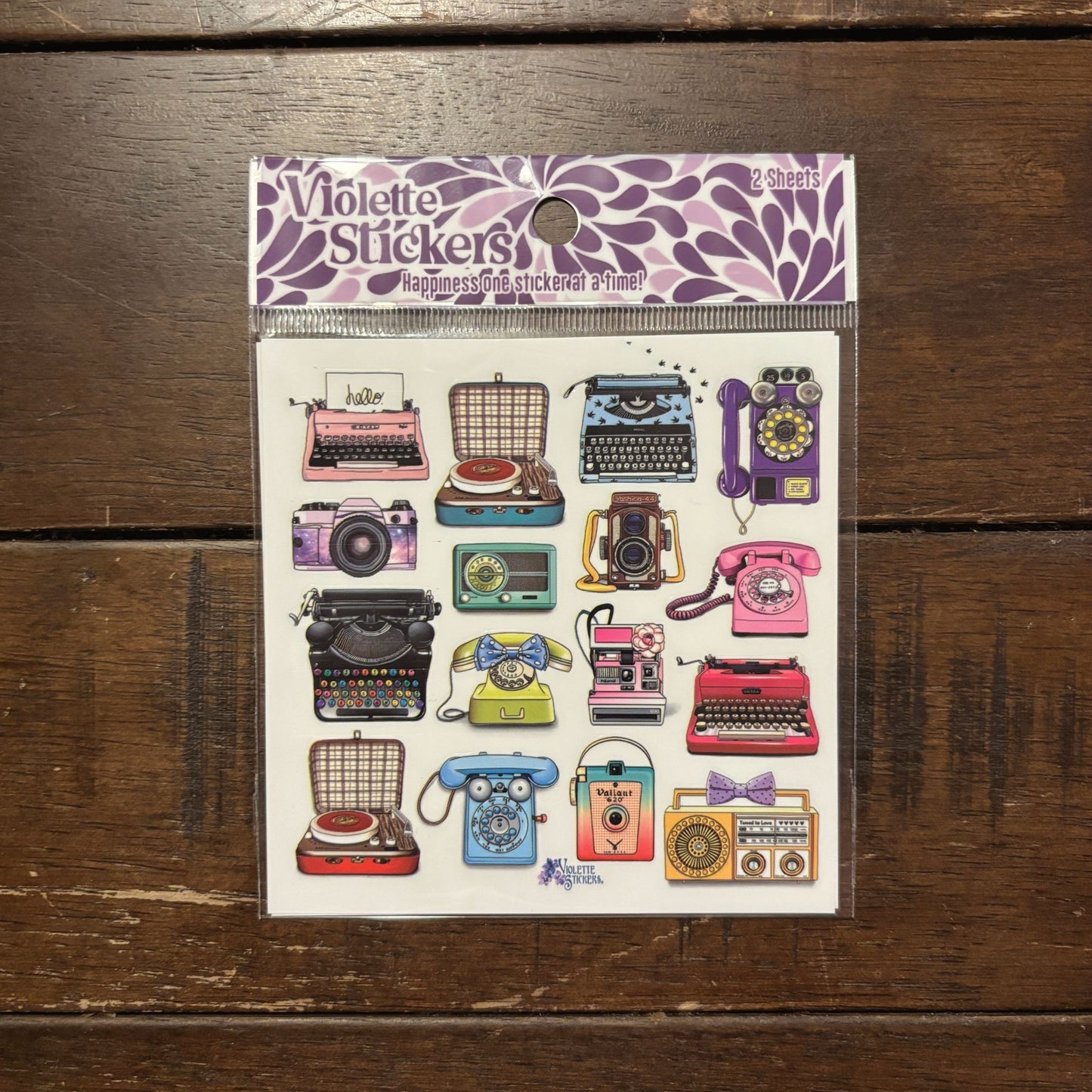 Typewriters Stickers | 4" x 4" Stickers | 2 Sheets-Violette Stickers-The Bullish Store