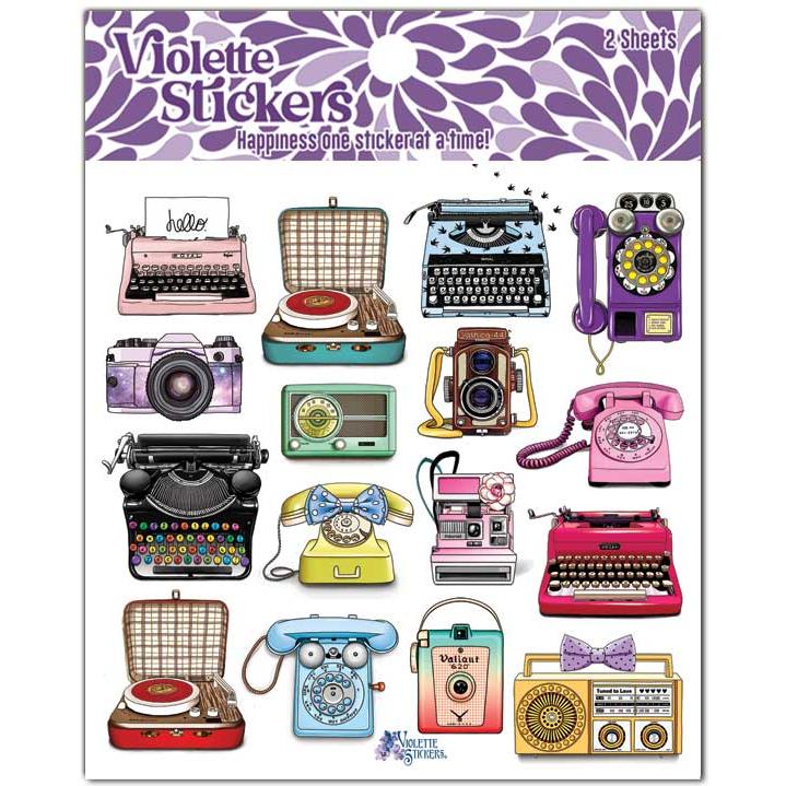 Typewriters Stickers | 4" x 4" Stickers | 2 Sheets-Violette Stickers-The Bullish Store