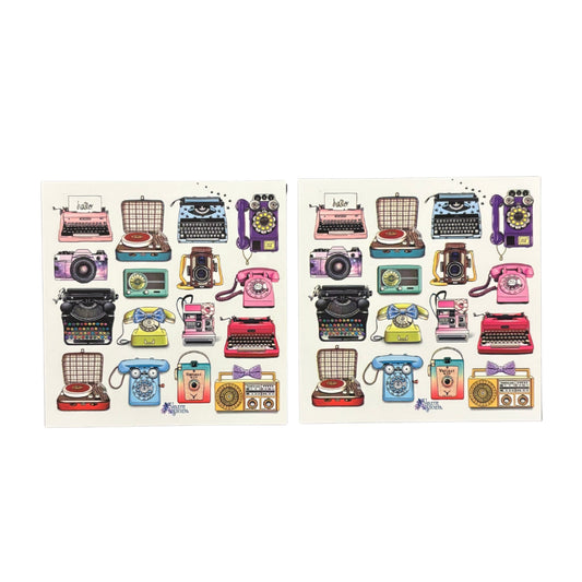 Typewriters Stickers | 4" x 4" Stickers | 2 Sheets-Violette Stickers-The Bullish Store