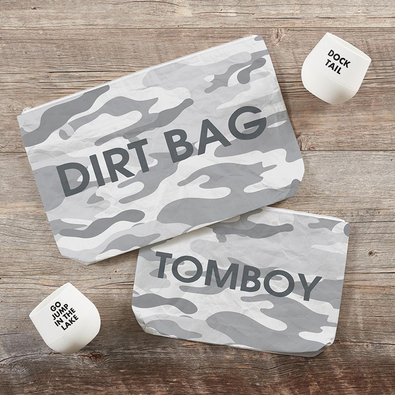 Tyvek Bag Camo Tomboy/Dirt Bag in Set of 2 | Large Travel Bag Organizer