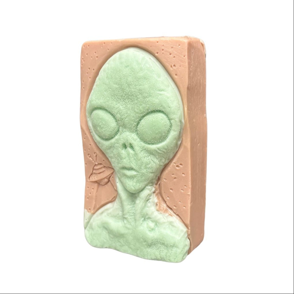 UFO and Alien Bar Soap in Oatmeal Milk and Honey Scent | Vegan and Eco-Friendly Halloween Alien Themed Body Cleanser