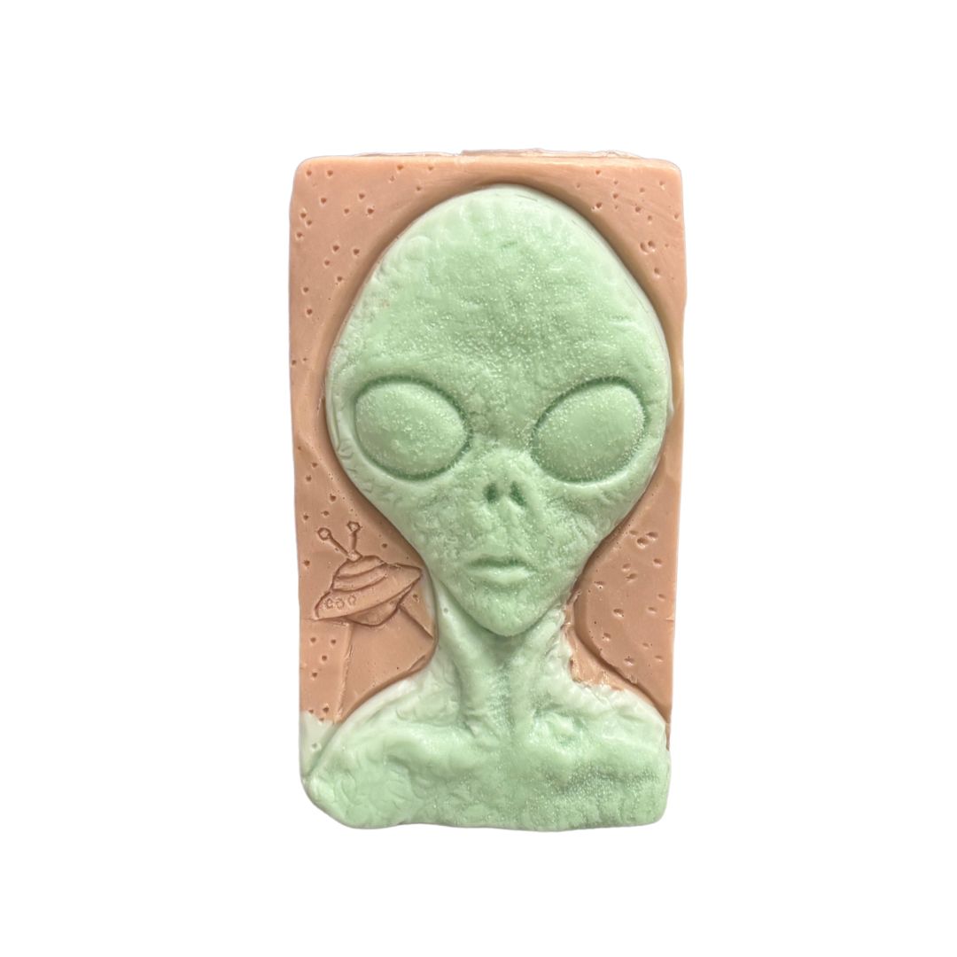 UFO and Alien Bar Soap in Oatmeal Milk and Honey Scent | Vegan and Eco-Friendly Halloween Alien Themed Body Cleanser