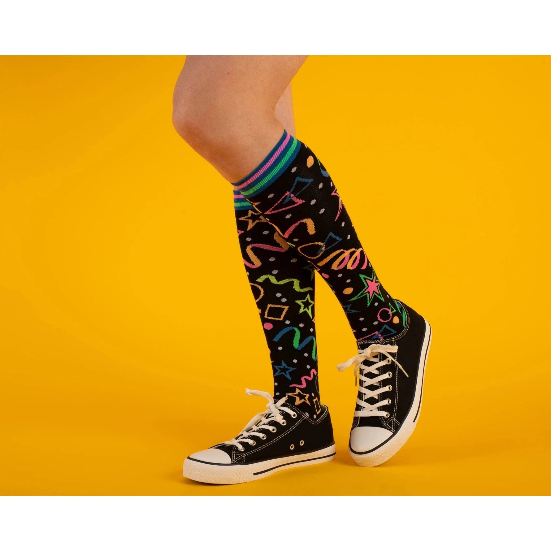UV Reactive Skate Rink Carpet Knee High Socks
