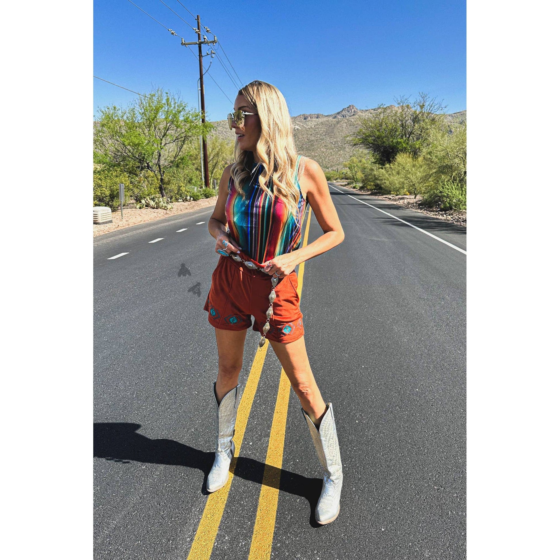 Ultra Soft Velvet Shorts "The Queensmans Mesa" Western Style