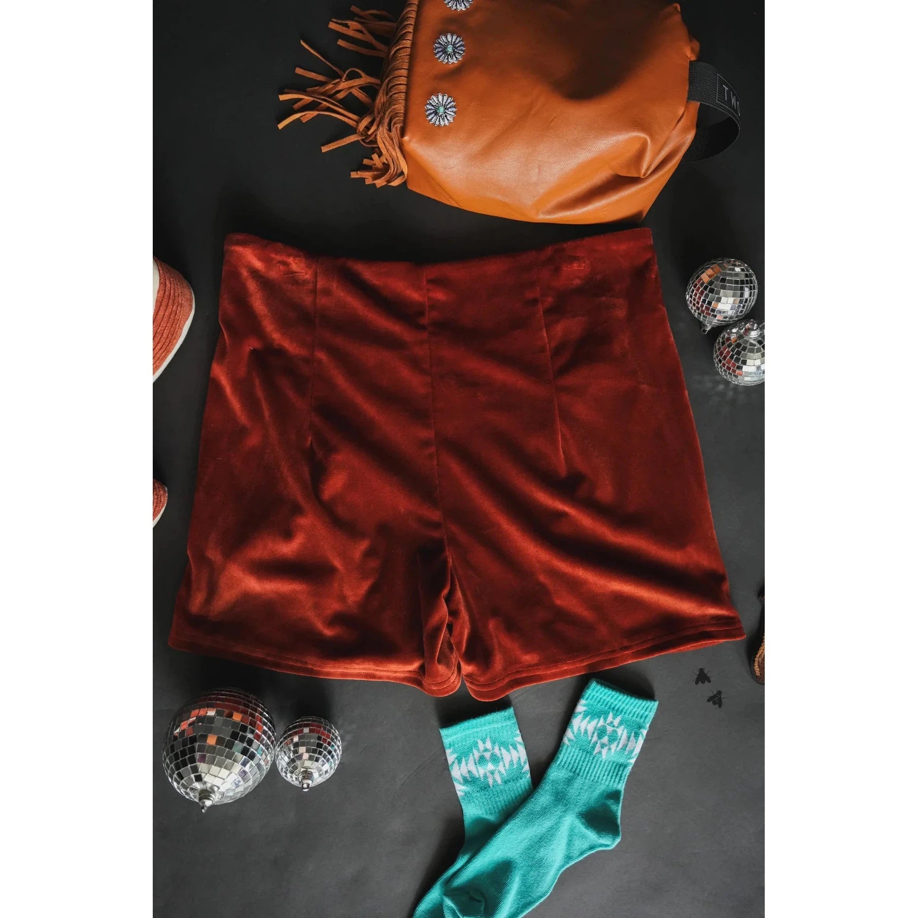 Ultra Soft Velvet Shorts "The Queensmans Mesa" Western Style