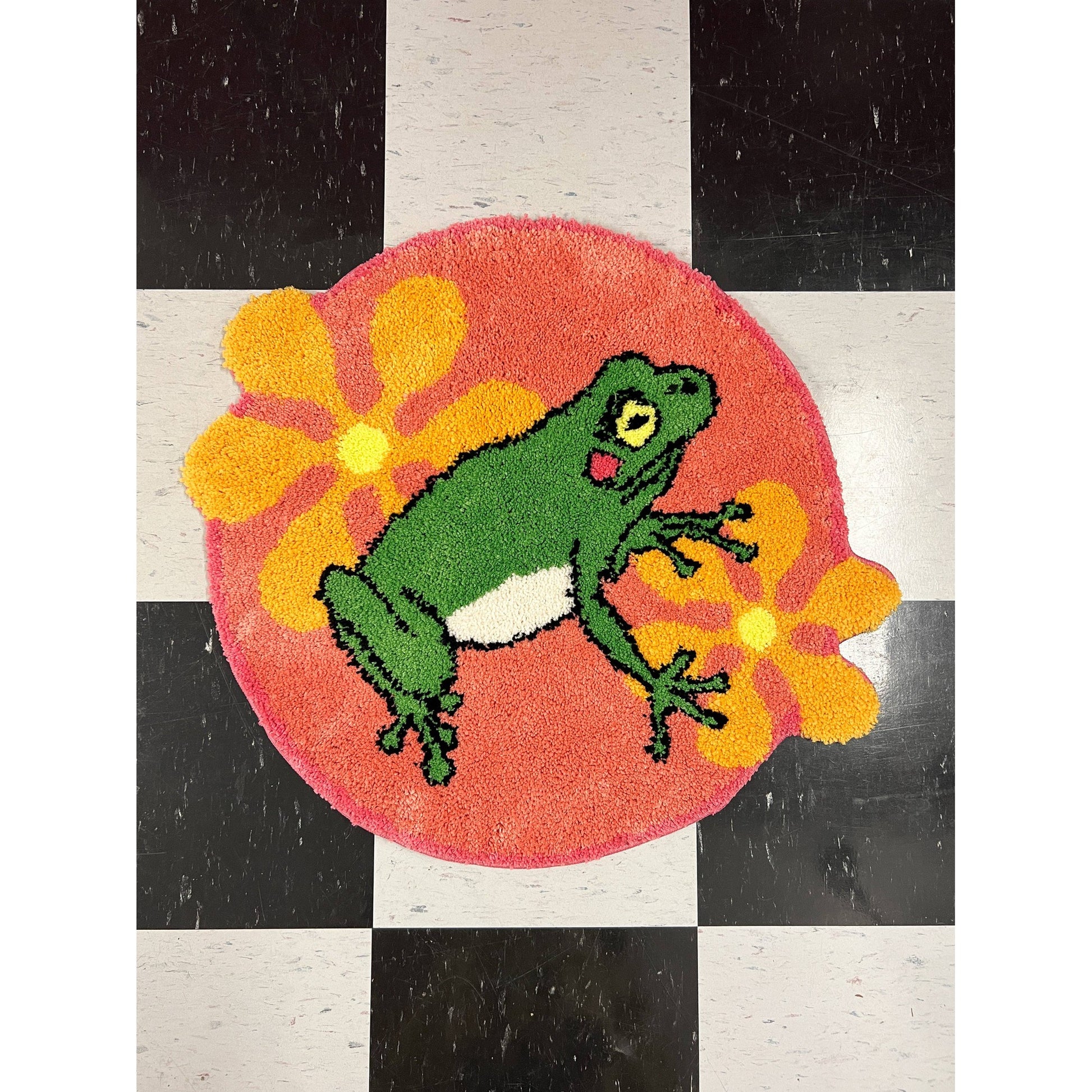 Ultrasoft Frog Rug | Decorative Wall Mat | Floorcloth Covering | 24" x 26"