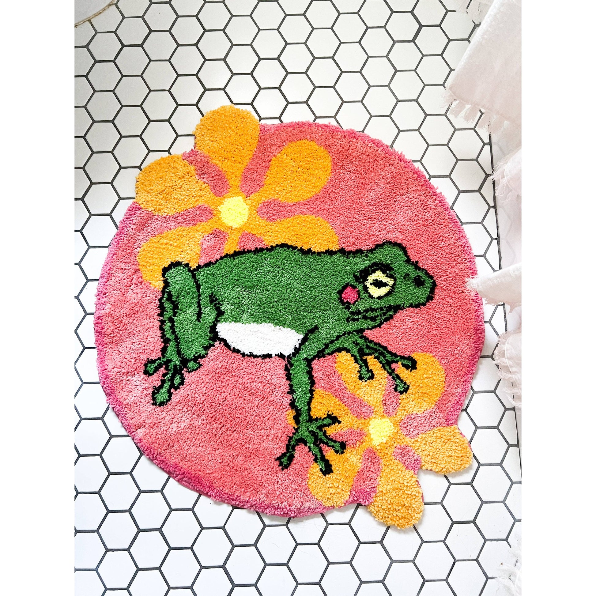 Ultrasoft Frog Rug | Decorative Wall Mat | Floorcloth Covering | 24" x 26"