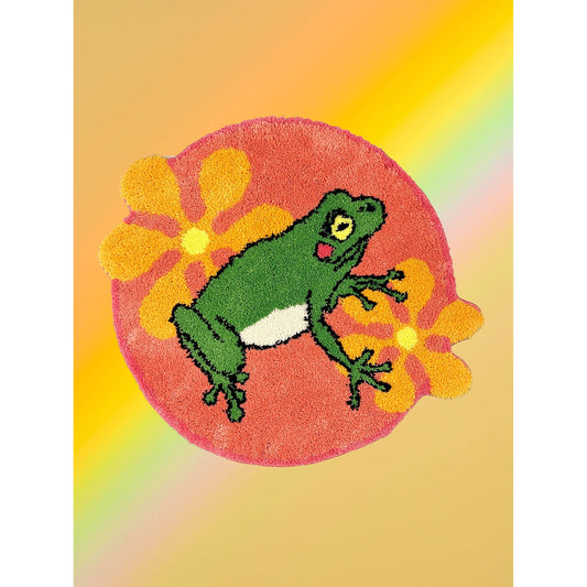 Ultrasoft Frog Rug | Decorative Wall Mat | Floorcloth Covering | 24" x 26"