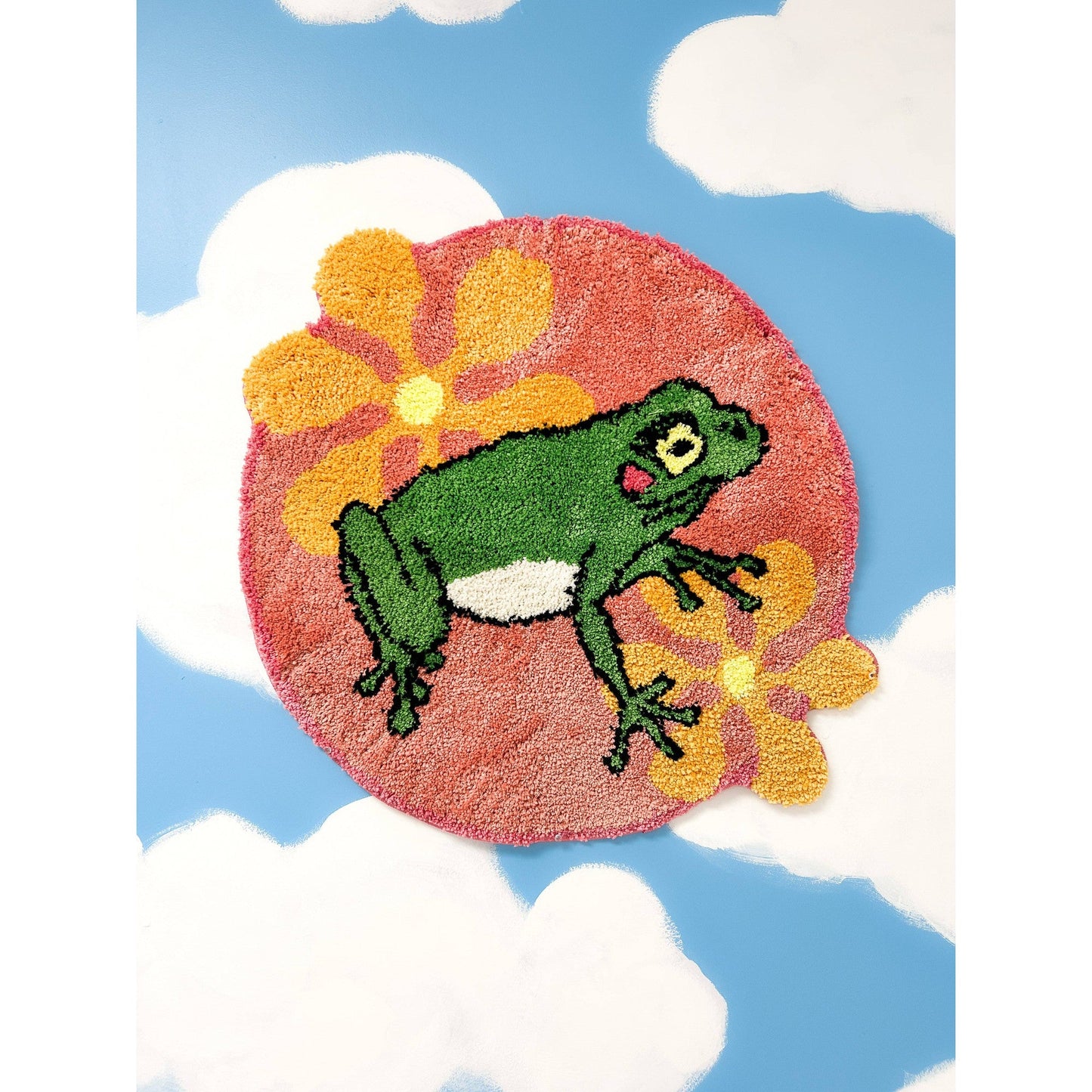 Ultrasoft Frog Rug | Decorative Wall Mat | Floorcloth Covering | 24" x 26"