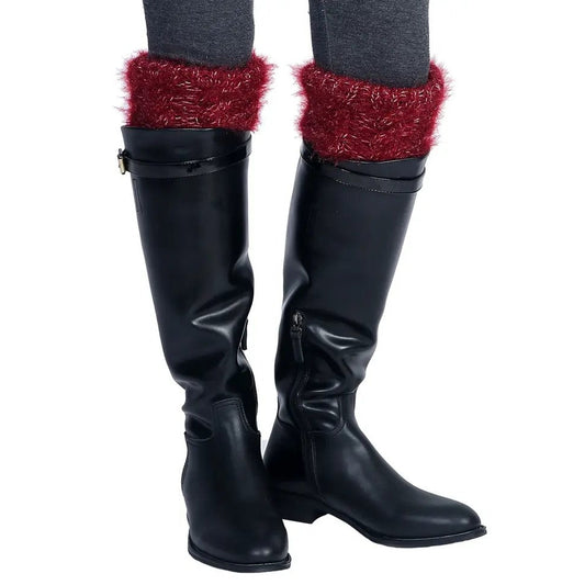 Ultrawarm Plush Inside Burgundy Metallic Weave Fur Boot Topper