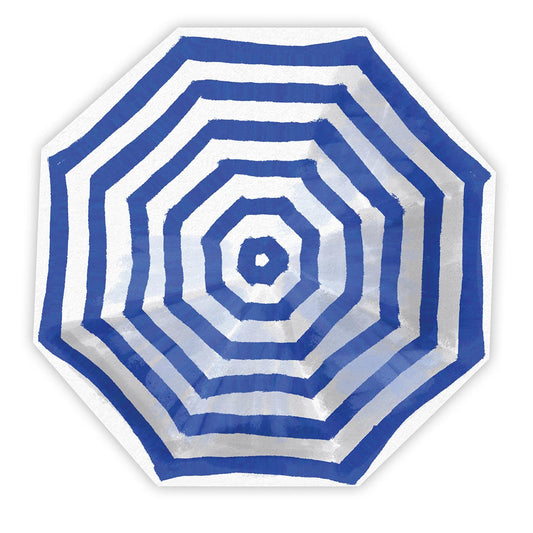Umbrella Shaped Napkins in Blue & White Watercolor Design | Cocktail/Beverage Party Paper Napkins