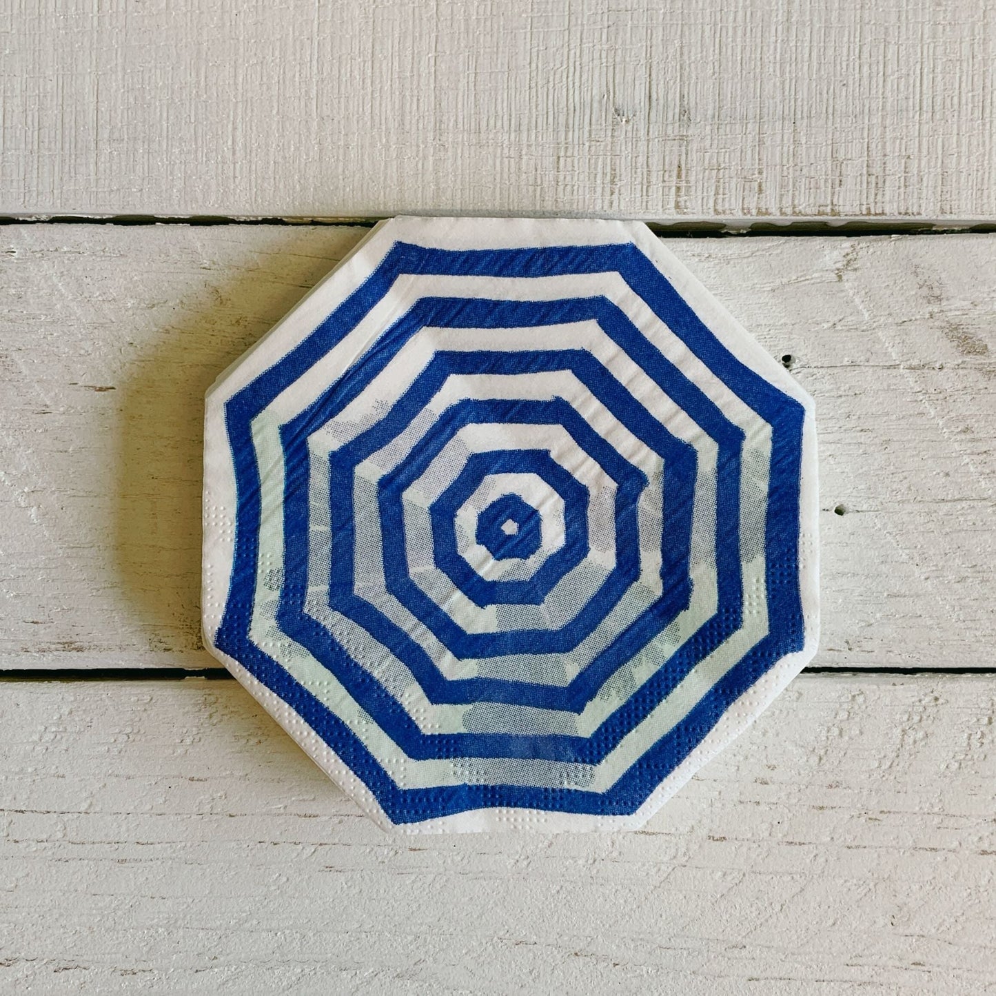 Umbrella Shaped Napkins in Blue & White Watercolor Design | Cocktail/Beverage Party Paper Napkins