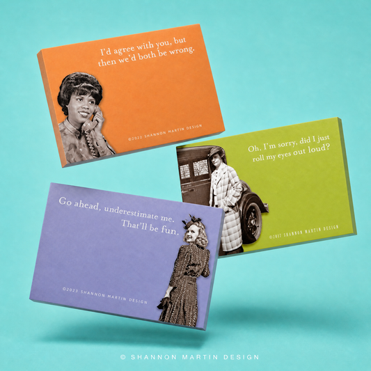 Underestimate Me, Agree with You, Roll My Eyes Out Loud Sticky Notes Set Memo Pads Strong Adhesive | 2-7/8 x 4-3/8 inches | Pack of 3