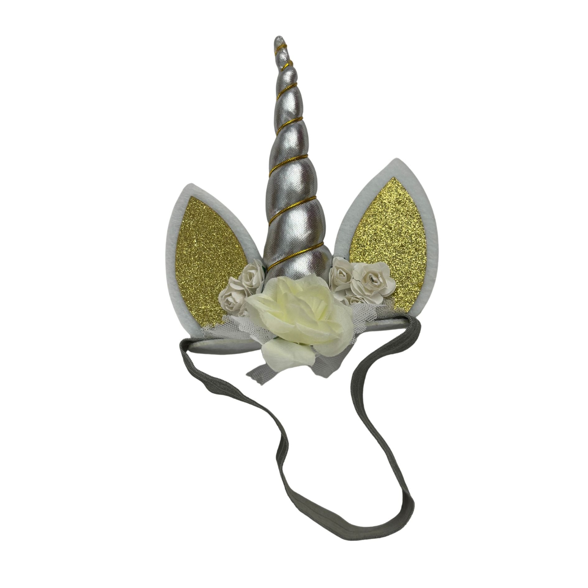 Unicorn Horn & Ears Stretch Headband | Silver or Blue Party Headband